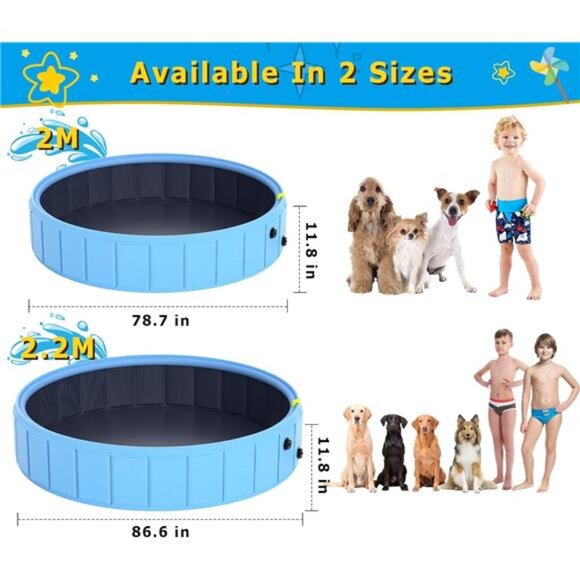 78.7 in Extra Large Dog Swimming Pool Bathing Tub for Pets Dogs Cats and Kids - Picture 4 of 7